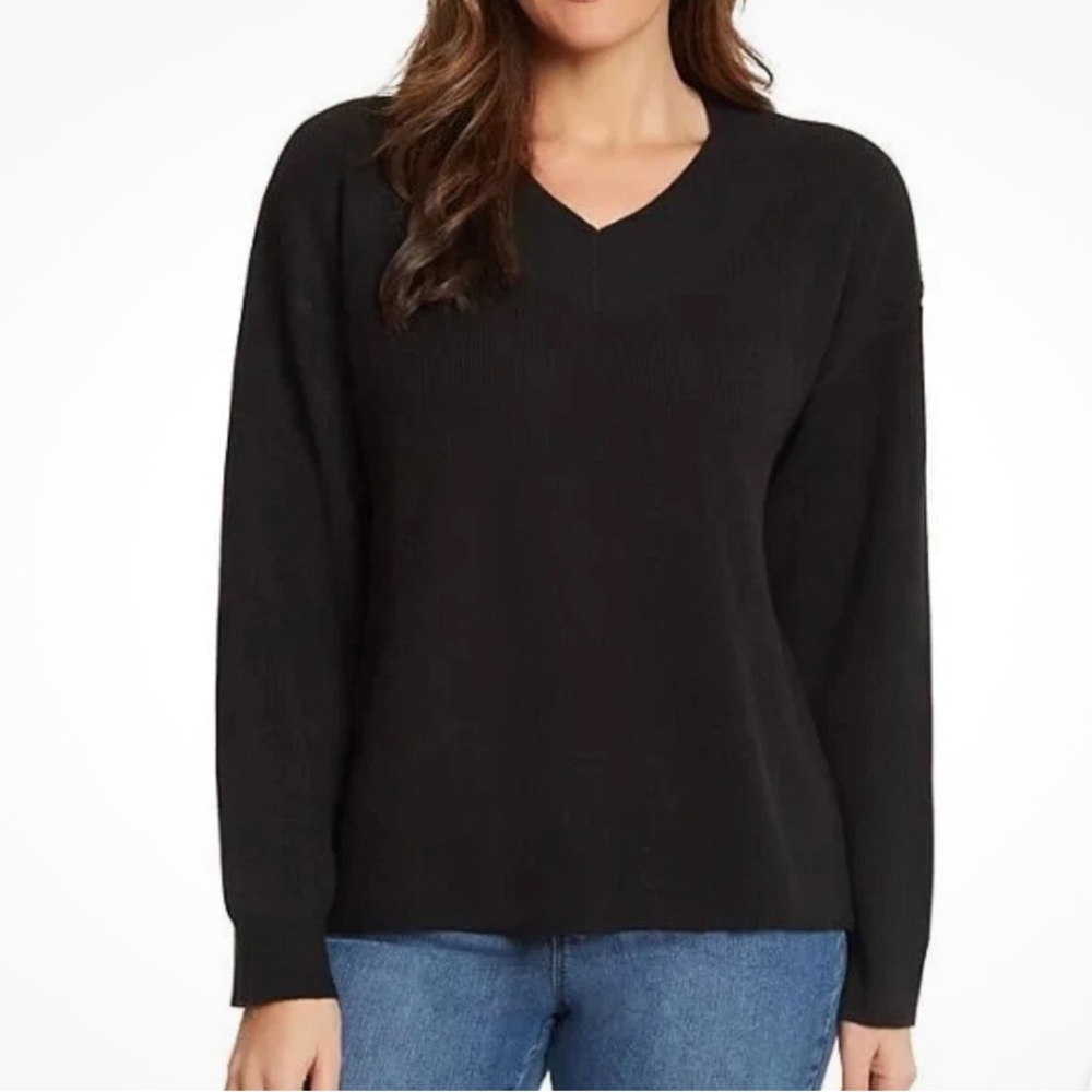 NWT Nine West Ladies V-Neck Sweater Size Small in‎ Black